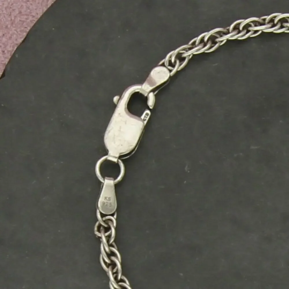 sterling silver 4mm prince of wales chain bracelet size 7.75in